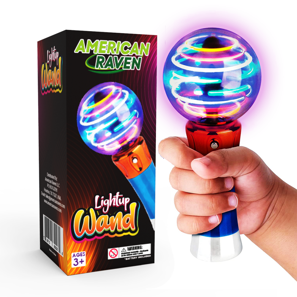 LED Light Up Spinning Glow Sticks Magic Wand Bubble Party Favors Light Up Stick Sensory Magic